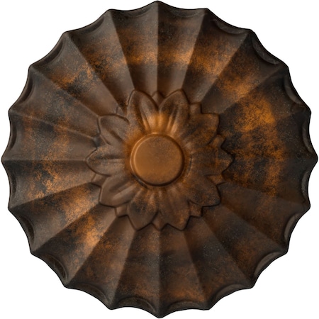 Ekena Millwork Shakuras Ceiling Medallion (Fits Canopies up to 1 3/8"), Hand-Painted Rust, 9"OD x 1 3/8"P CM09SHRUS